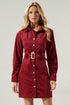 Merlot Corduroy Shirt Dress